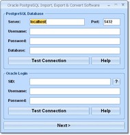 Oracle PostgreSQL Import, Export & Convert Softwar screenshot